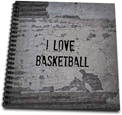 3dRose db_172385_2 Szeretem a Kosárlabdát, Fekete Betűkkel, a Utcai Járda Kép-Emlék Könyv, 12 12-Es