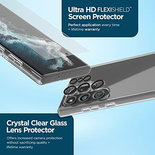 Case-Mate Samsung Galaxy S23 Ultra-Ügyben [3in1] a FlexiShield képernyővédő fólia & Kamera Lencséjét Védő