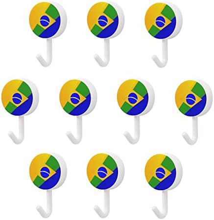 Brazil Zászló 10 Db Műanyag Kampó Aranyos Fal Horgok Kulcs Kampó Haza Konyha Dekor Ajtó