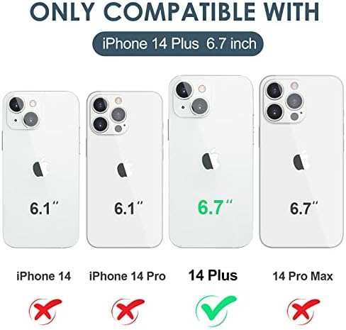 LOEV Kompatibilis az iPhone 14 Plusz 6.7 Hüvelyk Tiszta Holografikus Szív Telefon Esetében, Lézer Szivárvány