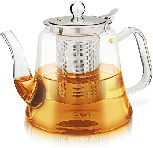 Teabloom Siena Boroszilikát Üveg Teáskanna – Folt-Ingyenes, Többrétegû Tea Készítő Cserélhető Laza Teát