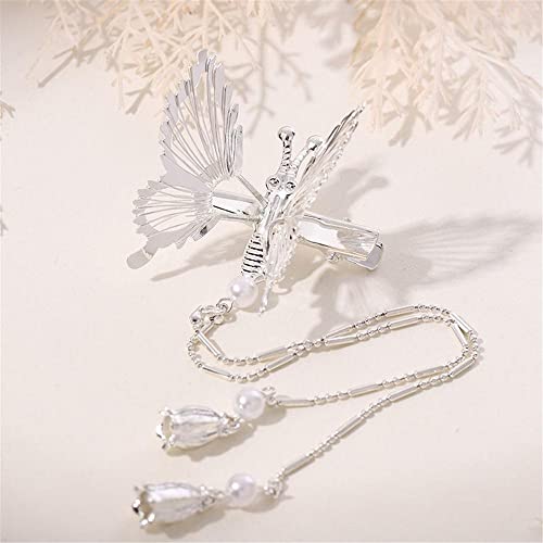 JUCHENG Elegáns Tassel Pillangó Hajtű Női Antik Kiegészítők Remegő Pillangó Oldalon Klip Mozgó Pillangó