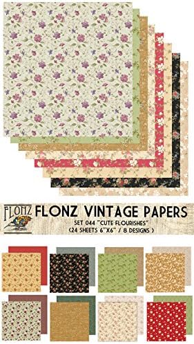 Papír Csomag (24sh 6x6) Nyári Virágok FLONZ Vintage Papír Scrapbooking, valamint Kézműves