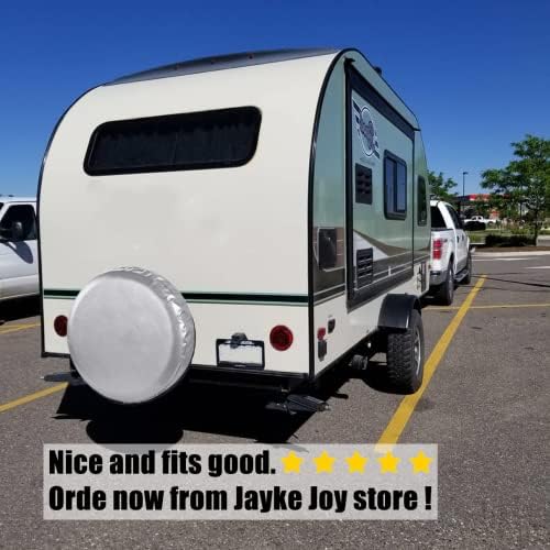 Jayke Öröm Pótkerék Fedél, Ezüst Kerék PVC Borító Bőr Vízálló porálló Egyetemes Alkalmas Jeep Pótkocsi,