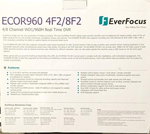 Everfocus ECOR960H 8 Csatornás DVR Megfigyelő, 1 tb-os Merevlemez