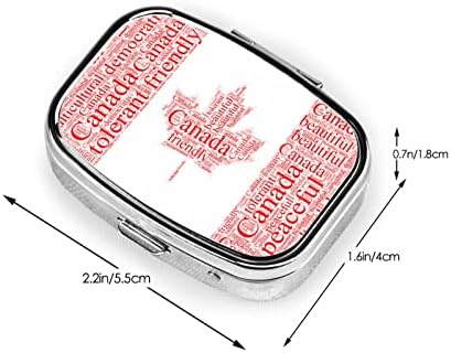 Kanada Nap Négyzetméter Mini Tabletta Doboz Fém Gyógyszer Szervező Utazási Barátságos Hordozható Tabletta
