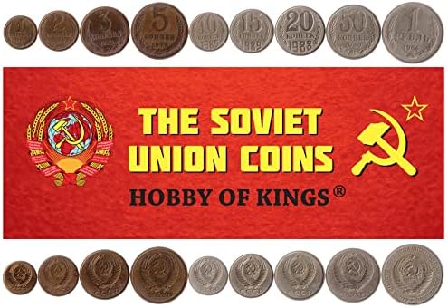 5 Érmék, a Szovjetunió (Oroszország) | Szovjet Érme Meghatározott Gyűjtemény 10 15 20 50 Kopejka 1 Rubel