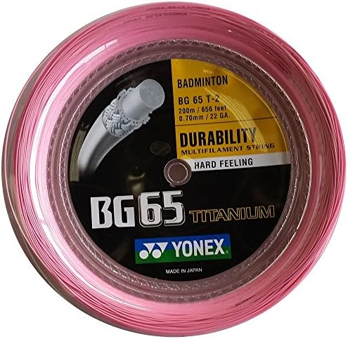 Yonex BG 65 Ti 200m Teniszütő Húr. (Rózsaszín)