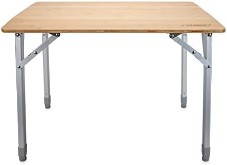 Camco Összecsukható Bambusz Asztal, Alumínium Lábakkal | Természetes Bambusz Felső | Könnyű a Hozzáadott