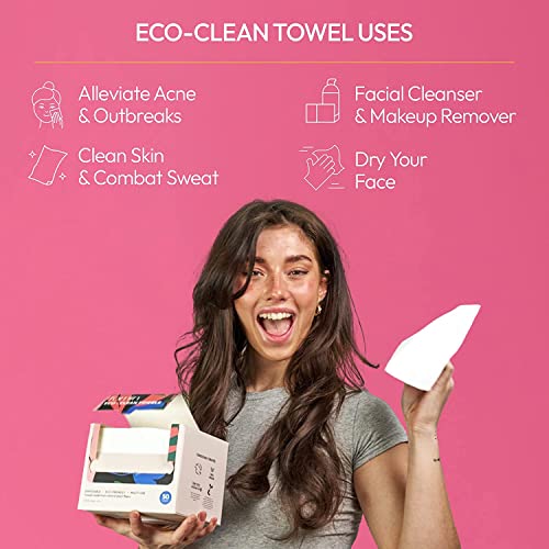 FOMIN Eco-Clean Eldobható Arcát Törölköző - Ultra-Puha Arcát Törölközőt Mosás Arcod & Smink Eltávolítása