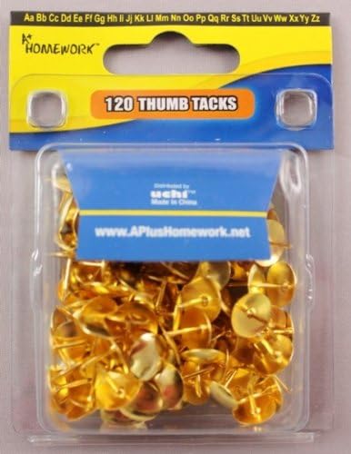 A+Házi Arany színű Hüvelykujj Tacks - 120 ct. Esetben Pack 48