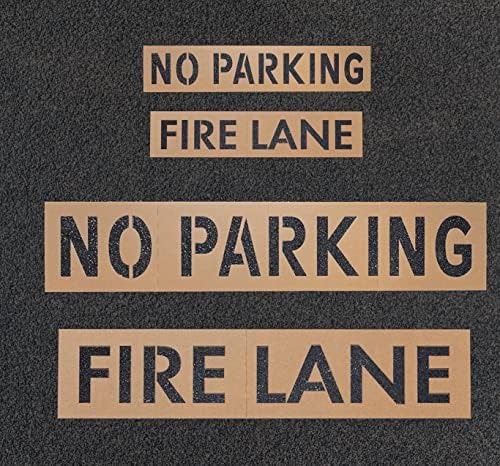4 & 12 Nincs Parkolás & Tűz Lane Karton Újrafelhasználható Járdán Sablon Csomag|Tett w/Újrahasznosított