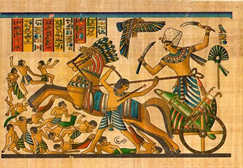 Ramszesz Csata Kádés Papirusz Festmény (12X8 cm)