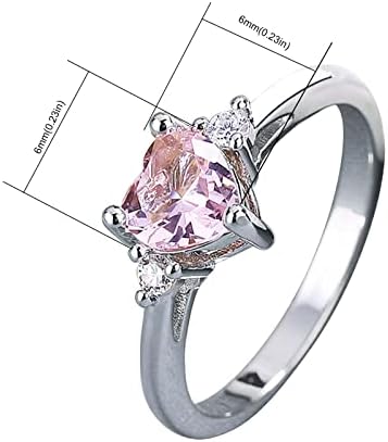 2023 Új Eljegyzési Kerek Vágott Zircons Nők Esküvői Gyűrű, Ékszerek, Gyűrűk, Nő Kötött Gyűrűt (Rózsaszín,