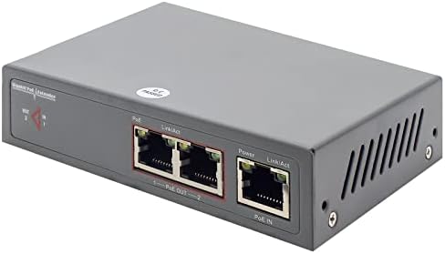 CENTROPOWER 30W 2 Gigabit Port PoE Extender，Ethernet Csatlakozó PoE Áthaladás Kapcsoló Adapter 10/100/1000Mbps,IEEE