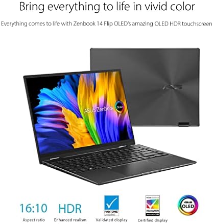 Az ASUS Zenbook 14 Flip OLED Ultra Slim Laptop, 14 4K 16:10 OLED Touch Kijelző, AMD Ryzen 7 6800H CPU,