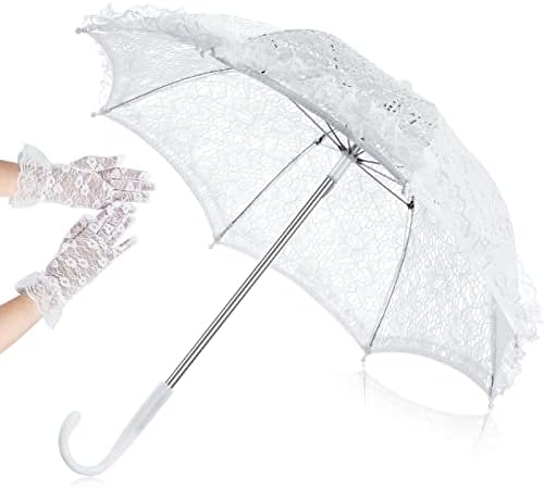 Saintrygo Fehér, Csipkés Napernyő, Esernyő, Esküvői Virág Hímzéssel, Esernyő Régi Romantikus Esernyő,