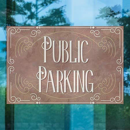 CGSignLab | Nyilvános Parkolás -Viktoriánus Kártya Ablak Ragaszkodnak | 27x18