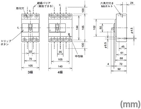 MITSUBISHI ELECTRIC NF250-CV 3P 175A Megszakítók(3 Pólus)(Névleges Áram 175A) NN