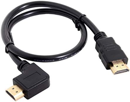 JSER 90 fokkal Balra Ferde Típusú HDMI 1.4 Férfi HDMI Férfi Kábel Támogatja a 3D & Ethernet 50cm (Bal