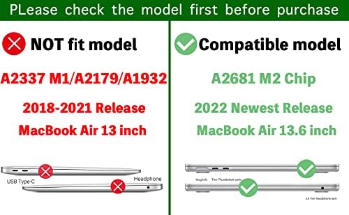 Conbovo a MacBook Air 13.6 hüvelyk A2681 az Esetben, Kemény Héj Esetében & Táska & Billentyűzet Fedél