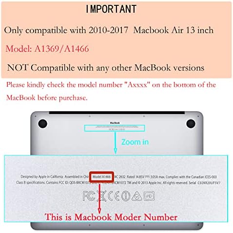 LanBaiLan Kompatibilis a Régebbi Verziót MacBook Air 13.3 inch Esetben 2010-2017 Kiadás (Modellek: A1369