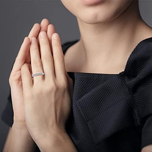2023 Új Cirkon Gyémánt Eljegyzési Női Hercegnő Gyűrű Személyre szabott Gyűrűk Rave Gyűrűk (Ezüst, 9)