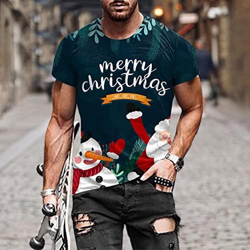 ZDDO Karácsonyi Férfi Katona Rövid Ujjú T-shirt Izom Slim Fit Fél Tervező Maximum Xmas Grafikus Vicces