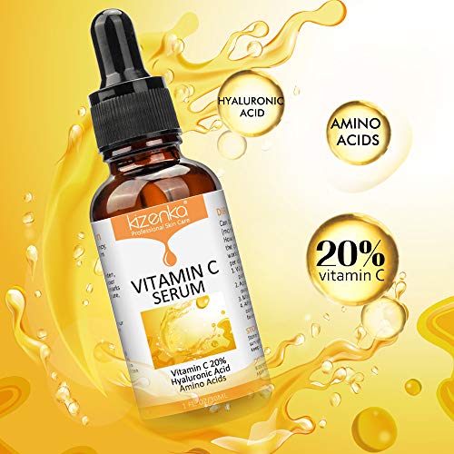 20% - os C-Vitamin Szérum Arc, hialuronsav, Természetes & Aminosavak - Hidrát & Tölti meg a Bőrt, Anti