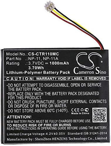 1000mAh Csere Akkumulátor Casio TR Mini, Casio TR-M11