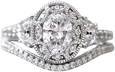 WYBAXZ Nyugati Stílusú Gyűrű Ezüst Ígéret Gyűrű Készlet 2DB NEKÜNK 6 10 Finom Design Gyémánt Divat Gyűrű